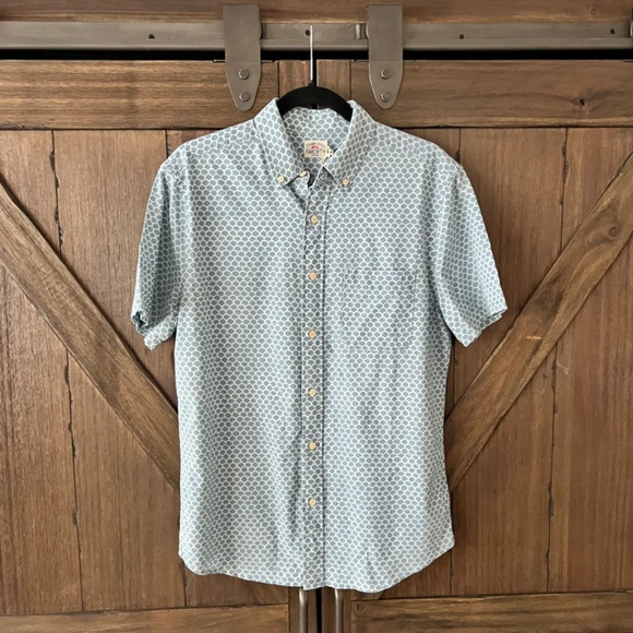 Faherty Short-Sleeve Stretch Playa Shirt in Fish Scale Redux Size Small NWT - Picture 4 of 12